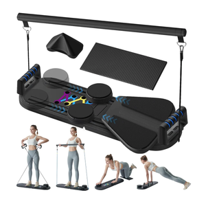 Pilates Board - Pilates Reformer Set, 6 in 1 Pilates Boards for Home Workout, Portable and Foldable Pilates Reformers, Multifunctional Reformer Pilates Machine, Pilates Board for Women (Pink)