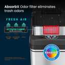iTouchless 13 Gallon Dog Proof Trash Can with Odor Filter, Motion Sensor Stainless Steel Kitchen Trashcan Garbage Bin for Home Office Bedroom Work Living Room Garage Large Capacity Slim Wastebasket