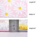 QJHOMO Pink Bathroom Rugs Cute Daisy Bath Mat White and Yellow Flower Decor Rug Non Slip Floor Carpet Microfiber Bathmat Super Absorbent Machine Washable Bathtub Mats for Shower (16x24 inch)
