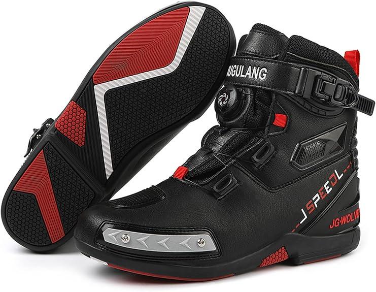 Men's Women's Cool Motorcycle Boots (Black, 40)