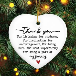 Christmas Thank You Gifts for Women Men - Ceramic Christmas Ornaments 2025 for Tree Decorations - Inspirational Employee Appreciation Gifts for Teacher Coworkers Nurse Boss, Stocking Stuffers