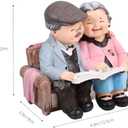 Old Couple Figurines,Loving Elderly Couple Figurines Romantic Couple Sculpture,Present for Valentine's Day Anniversary Wedding (12.5X12X9CM)