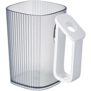 2 x Toothbrush Cup 14oz Bathroom Cup with Comfortable Handle, 400ml Mouthwash Cup Reusable Bathroom Tumbler Easy to Clean, Durable Plastic Large Capacity Toothbrush Holders Cup(1Pcs, Grey&White)