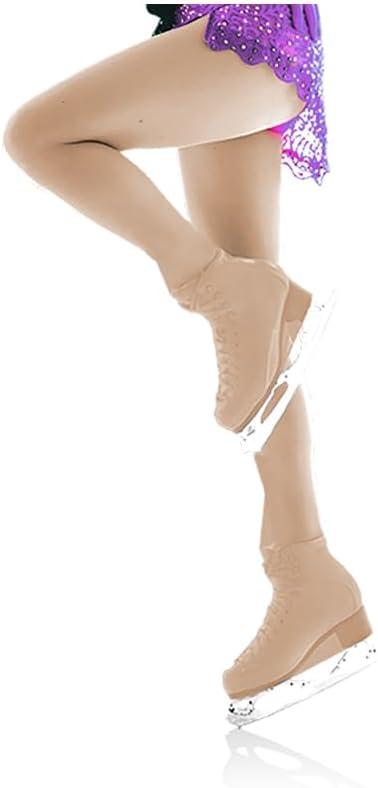 Kami-So Over The Boot Figure Skating Tights | Soft, Stretchy Leggings for Women & Girls | Cozy Tan Boot Covers (11-14)