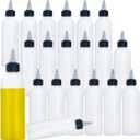 Meirrnyyu 20 Pcs 4 Oz Plastic Squeeze Condiment Bottles with Twist-on Cap Lids,Sauce Bottle with Squeeze Top,Squirt Condiment Bottles for Ketchup,Mustard,Olive Oil and More