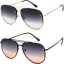 Trendy Oversized Aviator Sunglasses Womens, Retro Cute Big Shades Women's Fashion Sun Glasses UV Protection VF2203