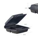Jaluxing 9X9 3-Compartment 50-Pack Plastic Clamshell Takeout Food Trays Heavy Duty Togo Disposable Box For Pasta Salad Sandwich Carryout Hinged Containers With Secure Snap Lid (Formerly FULING)