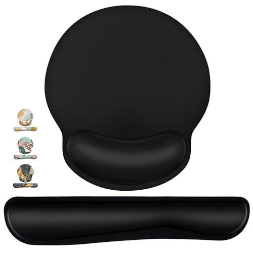 Mouse Pad and Keyboard Wrist Rest- Ergonomic Wrist Rest for Computer Keyboard and Mouse Pad, Memory Foam Wrist Support for Comfy Typing, Ideal for Laptop, Office, Gaming