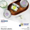 Avery Printable Round Labels, Sure Feed Technology, 1" Diameter, Matte White, Permanent Adhesive, Laser/Inkjet Printable, 1,200 Blank Labels, Great for Product Merchandising, Stickers, and More (5656)