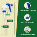 Heluva Green Spray Bottle Nozzle Replacement, Bottle Tops Only - Sprayer Nozzle Triggers for Heavy Duty, Commercial, Home Cleaning Solutions - Fits 8,16,24,32 oz Plastic & Glass Bottles, Blue 13 pack