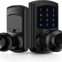 HIDALIFE Keyless Entry Door Lock, Keypad Door Lock with Handle, Smart Locks for Front Door,Touchscreen, One-Touch Toggle for Passage Mode, Matte Black