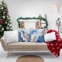 Modern Abstract Blue and Gold Pillow Covers 18x18, Modern Abstract Blue and Gold Decorative Throw Pillow Covers for Couch Bed Home Living Room Bedroom Decor, Set of 2