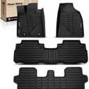 YHTAUTO Floor Mats & Cargo Mat Fit 2008-2013 Toyota Highlander (Not Hybrid), TPE All Weather Car Mats Waterproof Anti-Slip Odorless Floor Liner, Interior Accessories, 1st & 2nd Row & 3 Rows, Set of 4