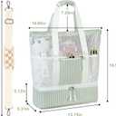 Bluboon Mesh Beach Tote Bag with Cooler Compartment Insulated Detachable Picnic Bag with Zipper and Pocket Pool Bag for Women