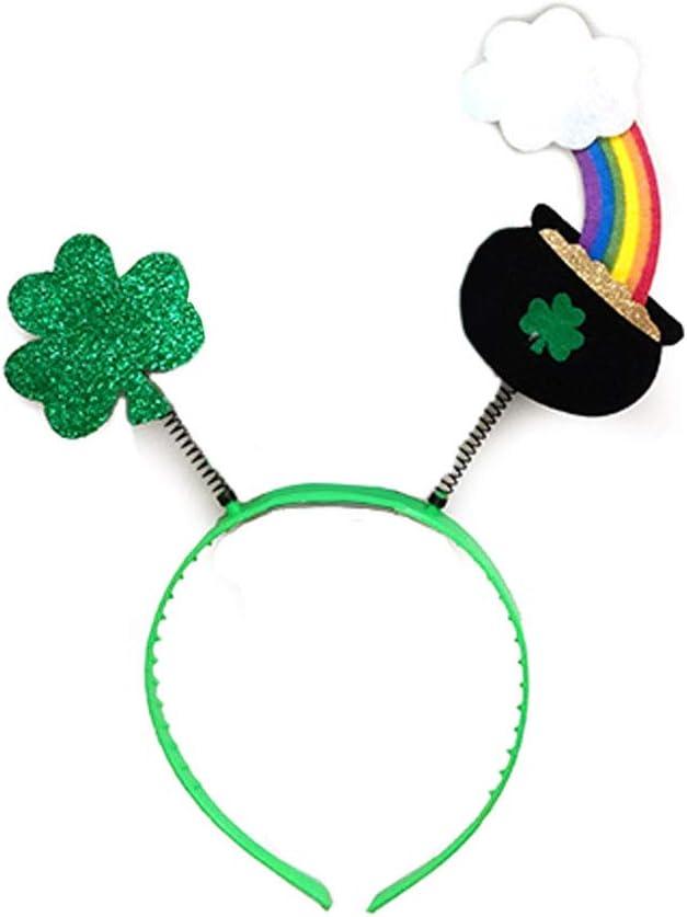 St. Patrick's Day Holiday Glitter Headband Head Bopper - Costume or Dress Up Fashion Novelty Accessory - for Adults or Kids Party Fun Green