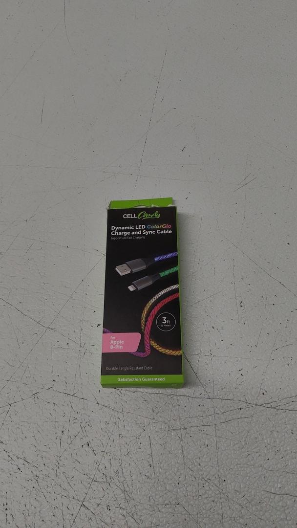 CellCandy Dynamic LED Color Glo Charge & Sync Cable 3 Ft.