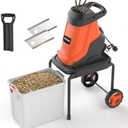 MAXLANDER 15-Amp Electric Wood Chipper Shredder with 50L Collection Bin, 1.8-Inch Cutting Diameter for Yard Waste & Branches, Efficient Mulcher for Composting, 15:1 Reduction Ratio