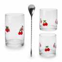 Mixing Glass Cocktail 4Pcs Set, Cherry