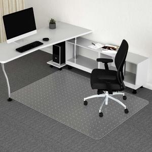 Naturei Chair Mat for Carpet  55" x 35" Clear Plastic Floor Mat for Computer Desk Chair on Low Pile Carpeted Floors, Easy Glide Carpet Protector for Office Chair (Rectangle, BPA-Free)