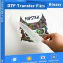 Yamation DTF Transfer Film Glossy: 8.5" x 11"inch 50 Sheets PET Paper Glossy Clear Cold Peel Direct to Film Transfer Film for T-shirt