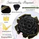 Waipfaru Black Glitter Roses Bouquet, DIY Flowers Bouquet, Birthday Gifts for Women Mom Grandma Wife Girlfriend, 24 Pcs Fake Rose for Valentines, Mothers Day, Anniversary, Graduation Gifts