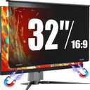 Magnetic Privacy Screen for 32 Inch Flat Computer Monitor 16:9 Aspect Ratio,32in Removable Anti Glare Filter,Blue Light Blocking Privacy Shield Eye Protection,Hanging Anti Spy Desktop PC Protector