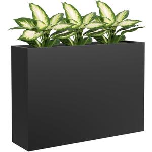 Metal Tall Planter 38" L x 10" W x 26" H, Long Rectangular Planter Box with Drainage Holes & Removable Shelf Heavy Duty Steel Planter for Tall Plants, Flowers or Shrubs