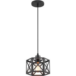 Farmhouse Pendant Light Fixture, Black Pendant Lights for Kitchen Island Industrial Lantern Pendant Light Fixtures with Light Shade, Adjustable Height Hanging Pendant Lighting