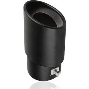 1 PC Pack-1 Stainless Steel Exhaust Tip, Straight Type Tailpipe Muffler Tip, Automobile Modification Supplies, Universal for Most Cars, Trucks and Vans (Black #Straight)
