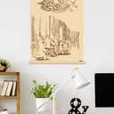 Trends International Pokmon - Sepia Scene Wall Poster with Magnetic Frame, 34L x 22.4W, Print and Beechwood Hanger Bundle