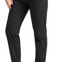 SANTINY Women's Fleece Lined Joggers Water Resistant High Waisted Thermal Sweatpants Winter Pants Hiking Running Pockets (Beige, M)