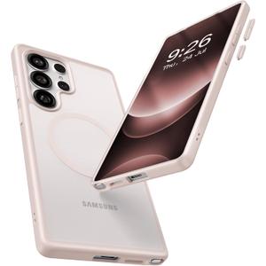 Maledan Magnetic Case for Samsung Galaxy S25 Ultra [Stain-Resistant] [Military-Grade Protection] [Compatible with MagSafe] [Anti-Yellowing] - S25 Ultra Case Bumper Cover, StainGuard Titanium Champagne