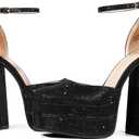 DREAM PAIRS Womens High Chunky Platform Closed Toe Block Heels Square Toe Ankle Strap Dress Wedding Party Pumps Shoes Aurelia
