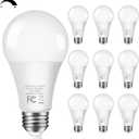 10-Pack 14W LED Dimmable Light Bulbs, 100W Equivalent, A19 LED Bulbs - 1500LM, Warm White 3000K, No Flicker, E26 Base for Kitchen, Bedroom, Office