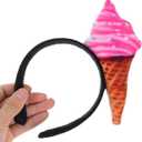 Veemoon 2pcs Ice Cream Headbands for Women Cute Cosplay Hair Accessories for Halloween Parties Fun Dessert-themed Headpieces for Daily Wear and Events