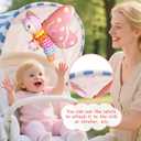2 x Baby Toys 0-6 Months,Infant Musical Sensory Stuffed Animal with Squeaker,Rattle,Crinkle Wings,Teether & Hanging Ring,Tummy Time Toy for Newborn 0-3-6-12 Months Boys & Girls Gift,Butterfly,Pink