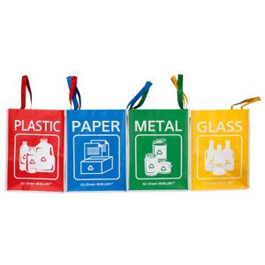 MoonWorld Recycling Bag Recycle Box Bins Waterproof Velcro attachments SR1017 (4Bags_Lightweight)