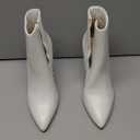 Ankle Boots for Women Stiletto High Heel Pointed Toe Boots with Zipper (7, White Matte)