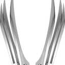 SYNGUCK Wolf Claw Costume Plastic Cosplay Props Halloween Cos for Adults Teenagers, Set of 2, Silver