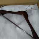 Nature Smile Luxury Mahogany Wooden Suit Hangers - 12 Pack - Wood Coat Hangers,Jacket Outerwear Shirt Hangers with Extra-Wide Shoulder, 360 Degree Swivel Hooks & Anti-Slip Bar with Screw