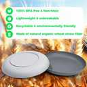12 Pcs Wheatstraw Fiber Dinner Plates best alternative for Plastic Plates Unbreakable Plate set wheatstraw Material Microwave And Dishwsher Safe Plates In 4 Grey Stone Colors., 10 inch