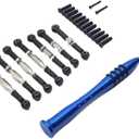 Compatible Metal Linkage Servo Pull Steering Tie Rod Set Compatible with 144002 144001 124016 124017 124018 124019 RC Cars(Black)
