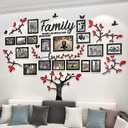 Family Tree Wall Decor for Living Room - Picture Frames Collage Wall Decor 4x6 5x7 8x10 11x14 3D DIY-Acrylic Family Wall Decor Photo Collage Frame for Wall - Marcos para Fotos de Pared