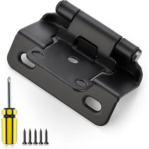 Ravinte 60 Pack 30 Pairs 1/2 inch Overlay Kitchen Cabinet Hinges Self Closing Door Kitchen Semi Wrap Around Hinge for Face Frame Cupboard Matte Black Face Mount Cabinet Hardware
