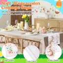 2 x Gilprop 2 Pcs Easter Table Runner 13 x 72 Inch Bunny Rabbit Flower Table Runner Spring Backdrop Banner Seasonal Holiday Kitchen Supplies Easter Decorations for Home Dining Decor