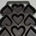 Heart Shaped Cake Pans, Heart Shaped Egg Pan, Fused Glass Heart Molds, 9 Molds Cast Lron,Mini Cake Pan, 1 Baking Tray, 1 Oil Brush(2 Piece Set)