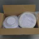 Goodluck 100 Pack Plastic Bowls with Gold Rim, 12oz Disposable Soup Bowls, Heavy Duty Dessert Bowls for Weddings, Parties, Dinners, Catering, Thanksgiving and Everyday Use
