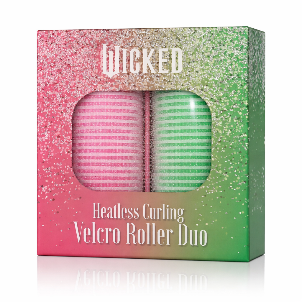 WICKED Heartless Curling Velcro Roller Duo. Pack of 2