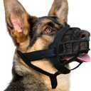 BARKLESS Dog Muzzle, Silicone Basket Muzzle for Dogs, Soft Cage Mouth Cover Prevent Biting Chewing, Allow Drinking Panting, Suitable for German Shepherd (4 (Snout 10¼-12¼")