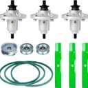 48'' Deck Blade Spindle Belt Idler Kit for John Deere 155C LA130, Spindle GY20454, GY20867, GY20962, Blade GX21784 GY20852, AM141035, 1/2"x141" Belt GX20571 GX21833, 2 Idler GY20067,1 Idler GY20110